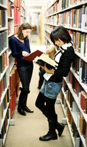 Students in library